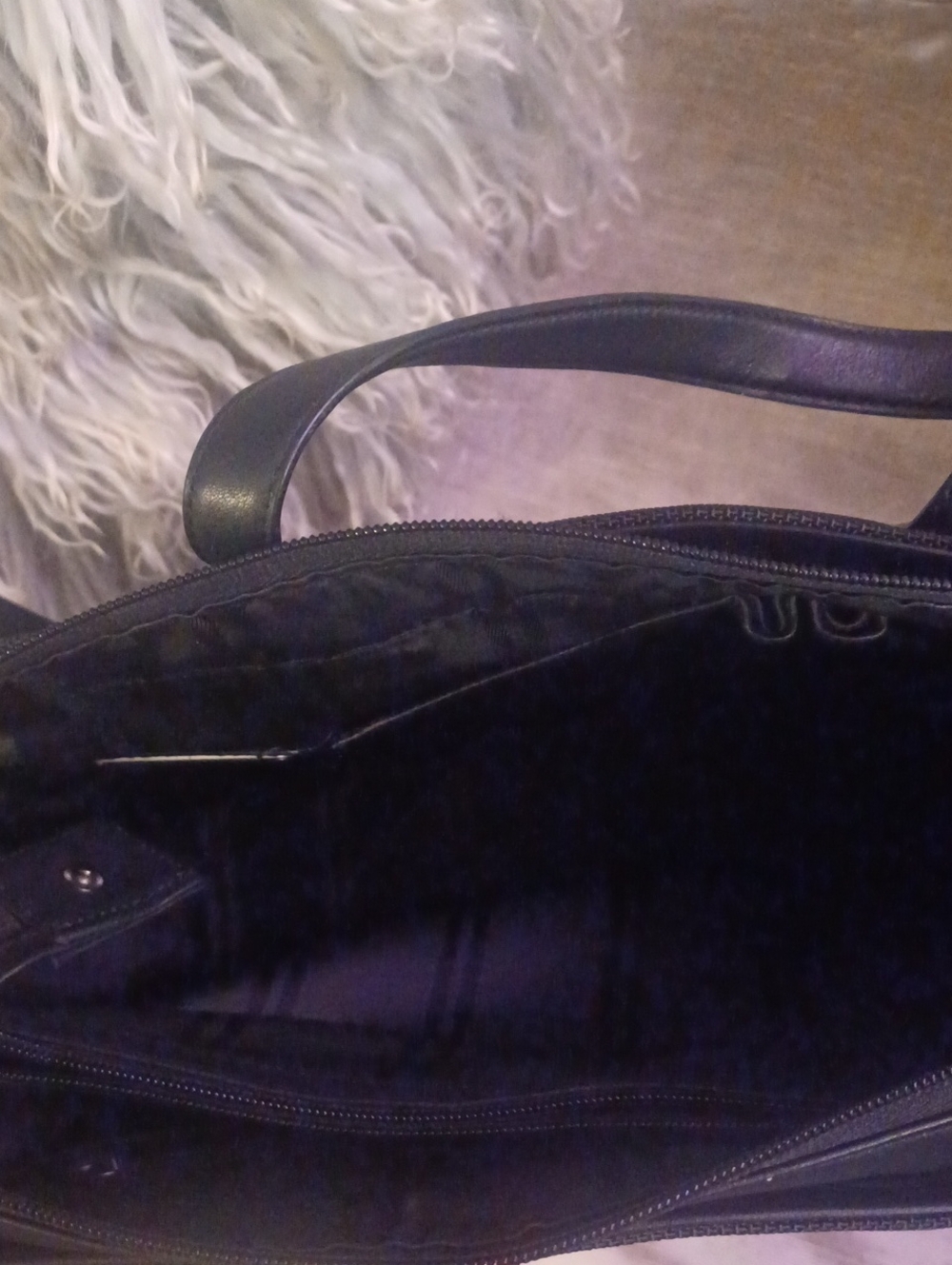 TUMI Black Leather Hard Nylon Canvas Crossbody Top Carry Travel Bag Xl - Picture 10 of 12